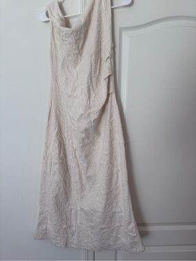 Zara Cream Sleeveless Maxi Dress with Draped Back